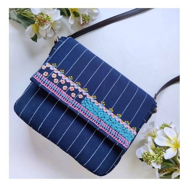 Enchanted Stripes Slingbag- Blue