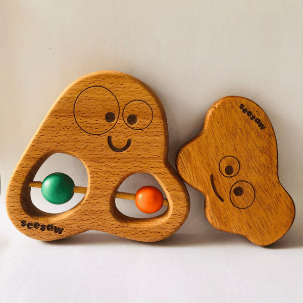 Wooden Rattle & Teether