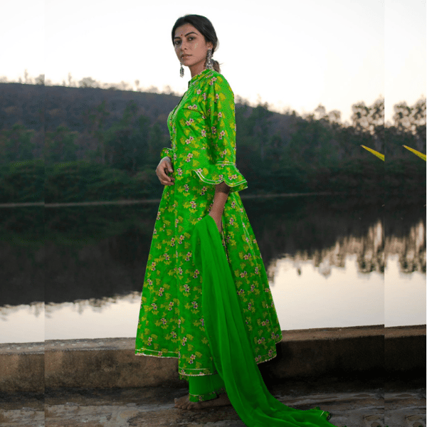 Green Mrig Salwar Suit