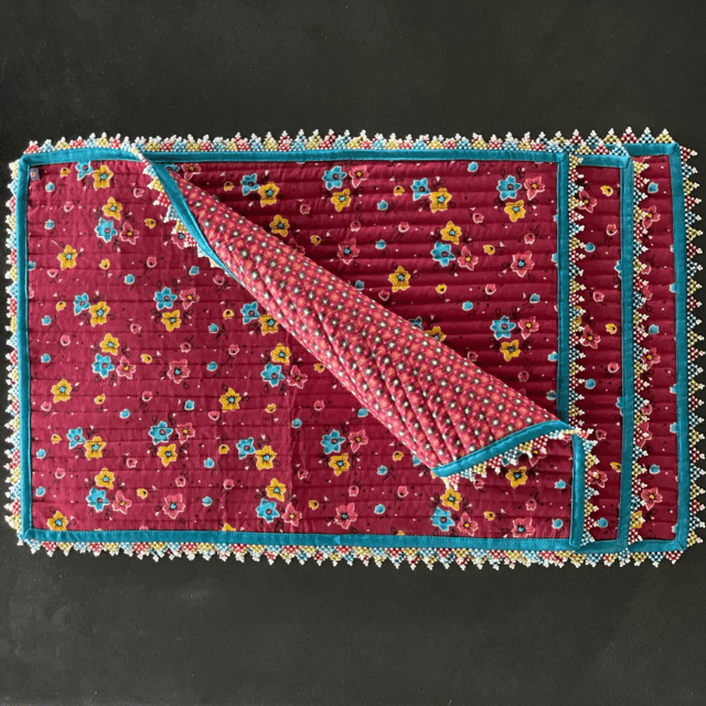Maroon Head-Beaded Placemat