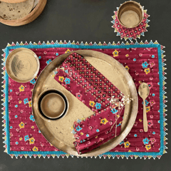 Maroon Head-Beaded Placemat