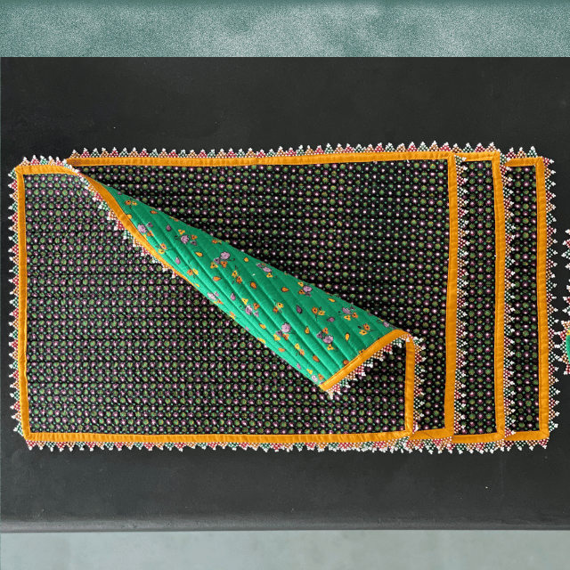Emerald Green Hand-Beaded Placemat