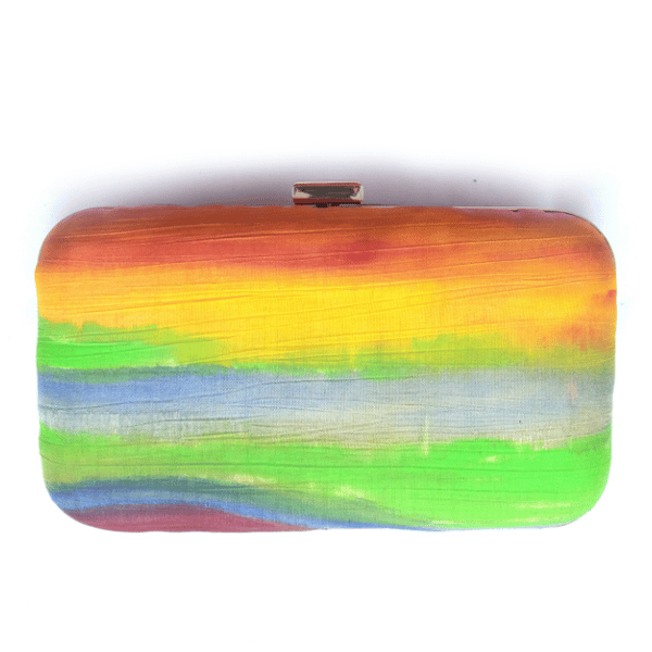 Rainbow Hand Painted Clutch