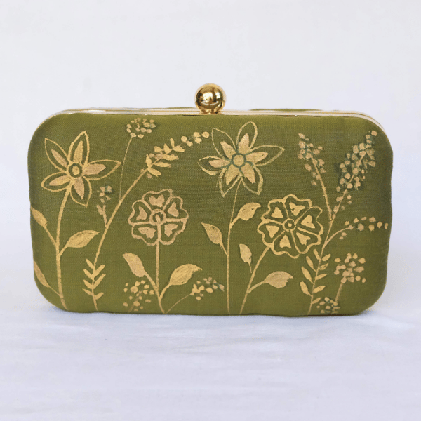 Floral Hand Painted Clutch