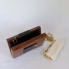 Black Wood Clutch