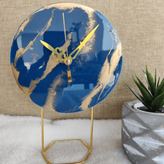 Resin Table Clock With Metal Stand