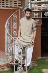 Linen asymettric Kurta