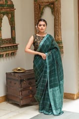 Dark Green Saree