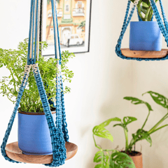 Ombre Interlaced Hand-Knotted Plant Hanger