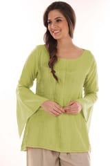 linen flared sleeves top