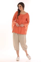 linen flared sleeves top