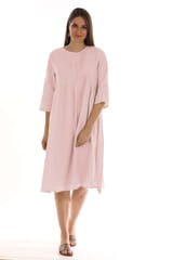 linen pin-tuck a line dress