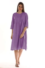 linen pin-tuck a line dress