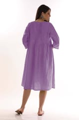 linen pin-tuck a line dress