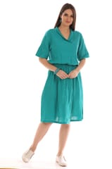 linen collar dress