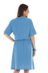 linen collar dress