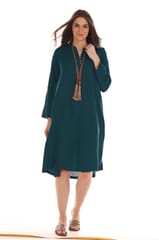 full sleeve linen flare dress