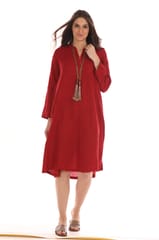 full sleeve linen flare dress