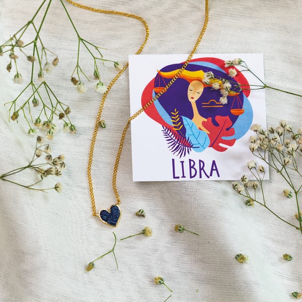 Libra sun-sign heart neckpiece