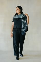 Black & White Satin Stole