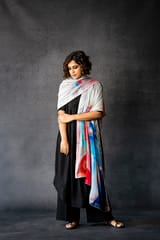 Grey Chinon Dupatta