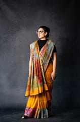 Texas Orange Chanderi Saree