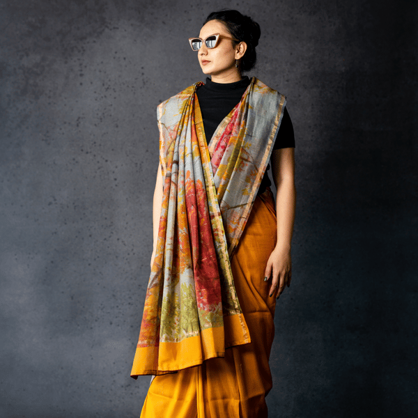 Texas Orange Chanderi Saree