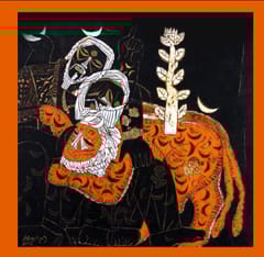 Orange & Black Silk Saree