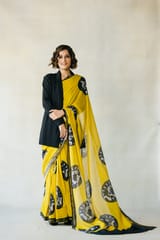 Yellow Chanderi Saree