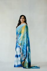 Blue Modal Satin Saree