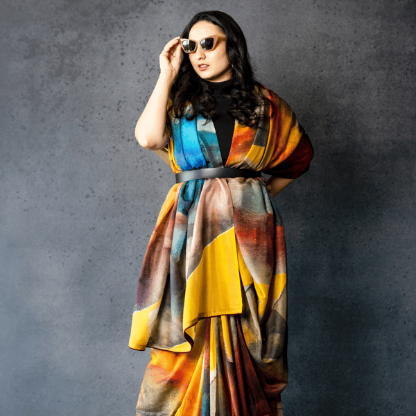 Multi Color Chanderi Saree