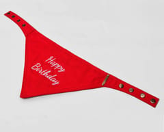 Celebrations Cotton Canvas Happy Birthday Bandana Red