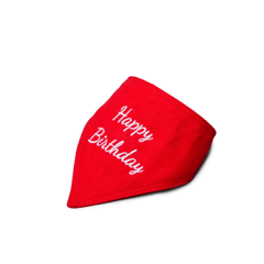 Celebrations Cotton Canvas Happy Birthday Bandana Red