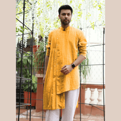 Linen Pleated Kurta