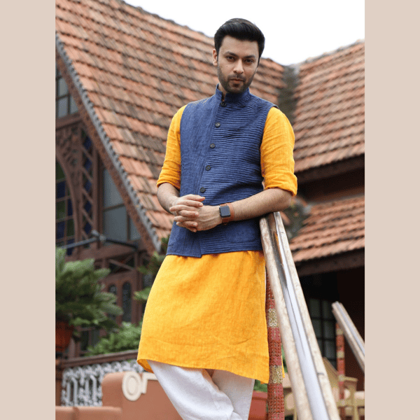 Linen asymettric Kurta