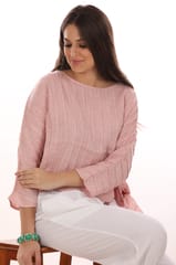 linen knotted tucks top