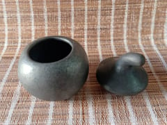 Longpi Black Pottery Sugar or Sauce Pot