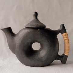 Longpi Black Pottery Chakra Teapot