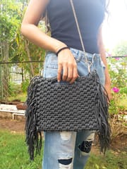 Macrame Fringe Mini Bag