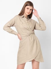 Back Tie Shirt Dress