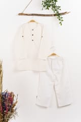 Plain white Kurta and Bottom combo