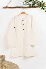 Plain white Kurta and Bottom combo