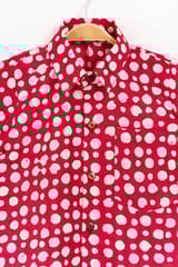 Red Polka Dots shirt & linen pants