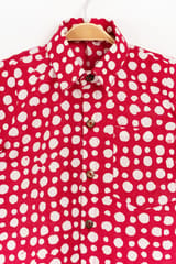 Red Polka Dots shirt & linen pants