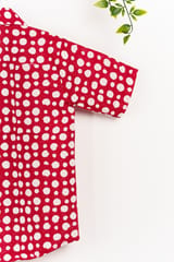 Red Polka Dots shirt & linen pants