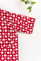 Red Polka Dots shirt & linen pants