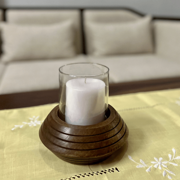 Wooden candle holder