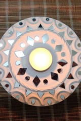 Kutch Lippan Mud Work Tealight Holder (2 Diyas)