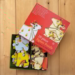 Puzzle 20 Pc Set Of 2 - Pichwai - Cows