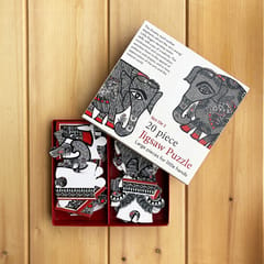 Puzzle 20 Pc Set Of 2 - Madhubani - Elephants